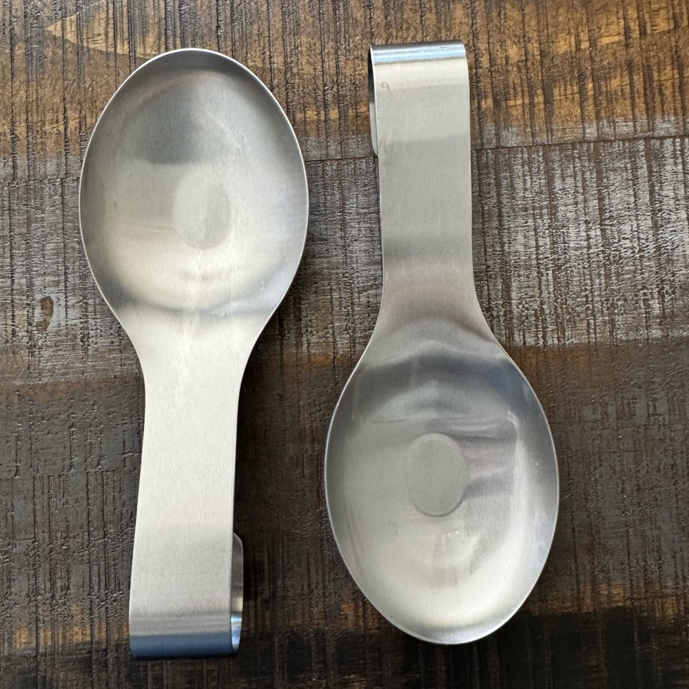 Lot of 2 Stainless Steel Spoon Rests Kitchen Concepts Brand
